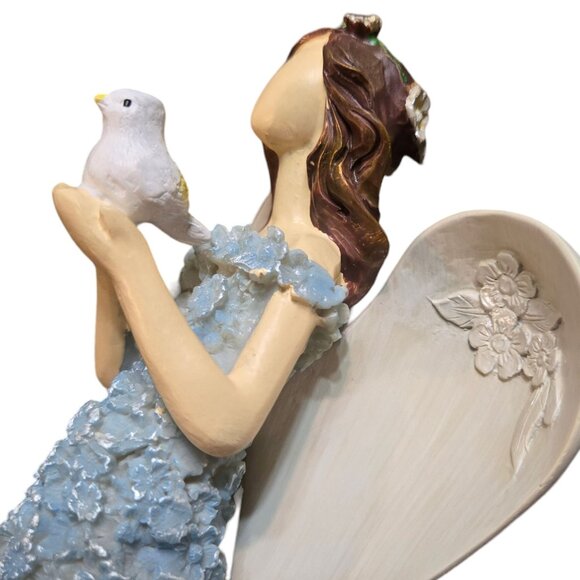 Angel Figurine Holding Dove Flower Dress 10 Inch Valerie Parr Hill QVC - Picture 8 of 16